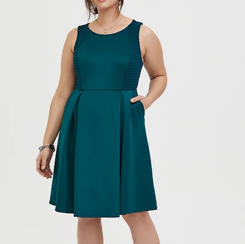 NWT Torrid teal textured scuba knit dress 12